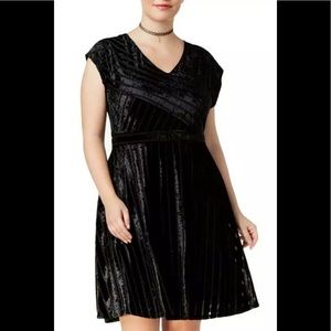 Women’s Black Velvet Party Mini Dress Plus Size 1X